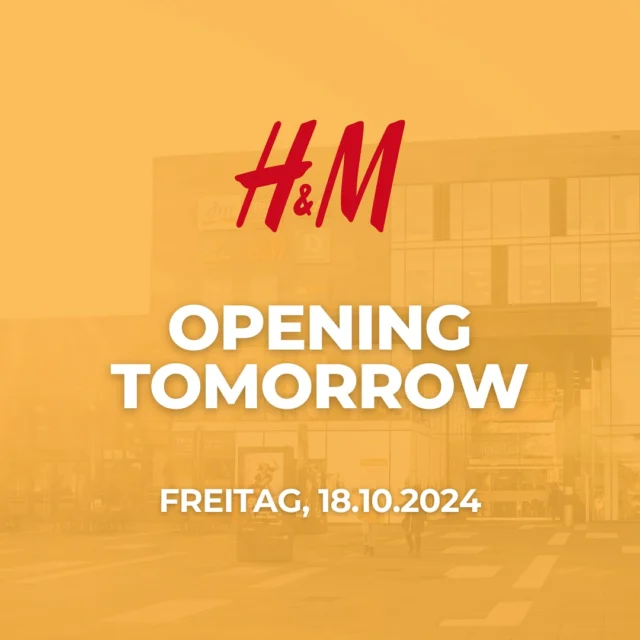 🎉✨ Es ist soweit! ✨🎉
Der H&M Store erstrahlt ab morgen in neuem Glanz! Nach einem aufregenden Umbau könnt ihr euch auf ein frisches, modernes Shopping-Erlebnis freuen. 🛍️
Kommt vorbei und entdeckt die neuesten Trends in der neuen H&M Welt!
🕙 Öffnungszeiten:
Mo - Fr: 10:00 - 19:30 Uhr
Sa: 10:00 - 18:00 Uhr
Wo? Natürlich bei uns in der Fronhofer Galeria! Wir freuen uns auf euch! 🙂
#hmreopening #shoppinginstyle #newstorevibes #fashionreloaded